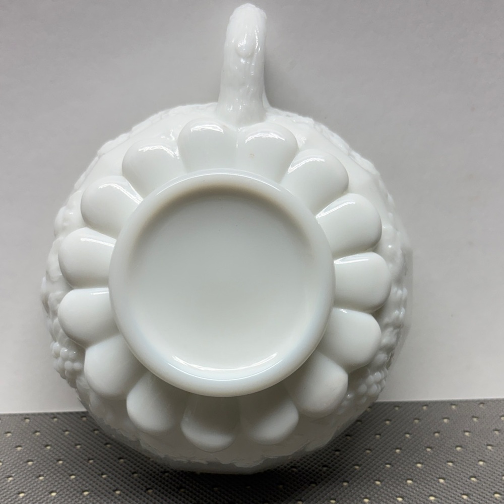Vintage Westmoreland Milk Glass Wide Rimmed Cup with Grapevine Design
